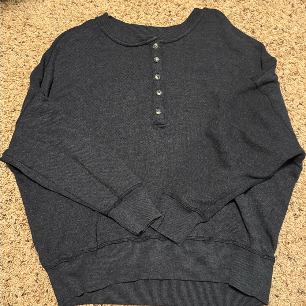 Maurices Black Henley Button Pullover